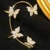 SUCHII Sparkling Zircon Butterfly Earrings Ear Wrap Dangle Ear Bone Clip Ear Cuff NonPiercing Earrings New