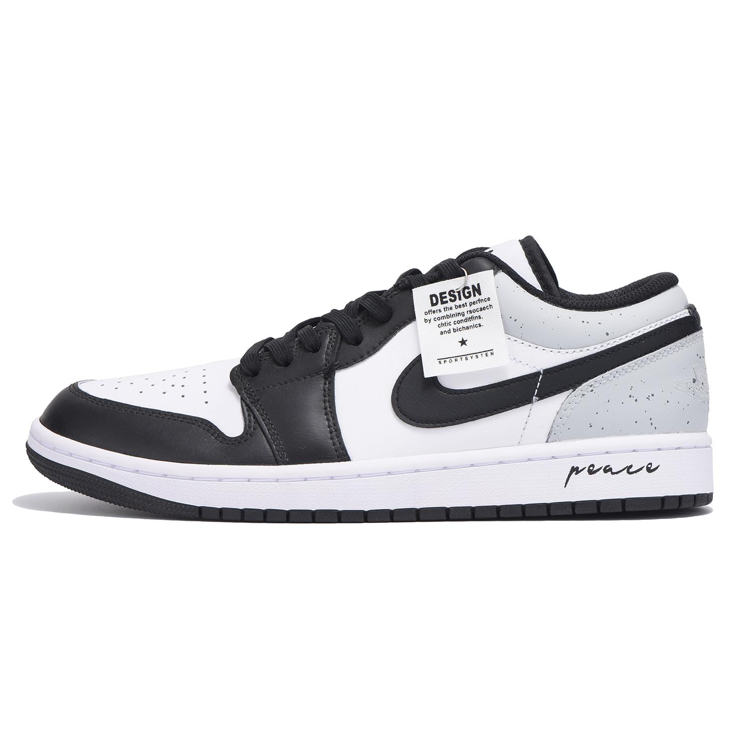 Jordan Air Jordan 1 Low top Vintage Basketball Shoes Men s Black Gray 553558-132(Team59-) 41