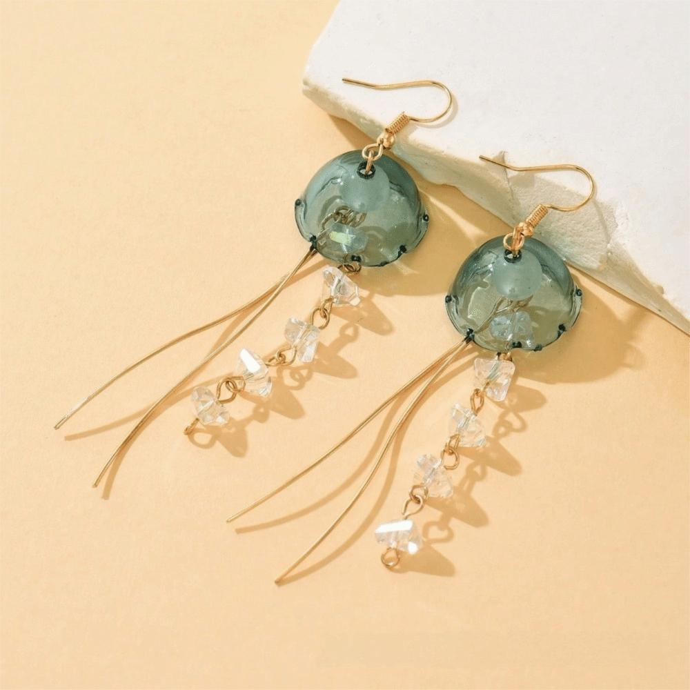 

1Pair Elegant Jellyfish Tassel Earrings Tassel Charm Earrings Jewelry Accessories