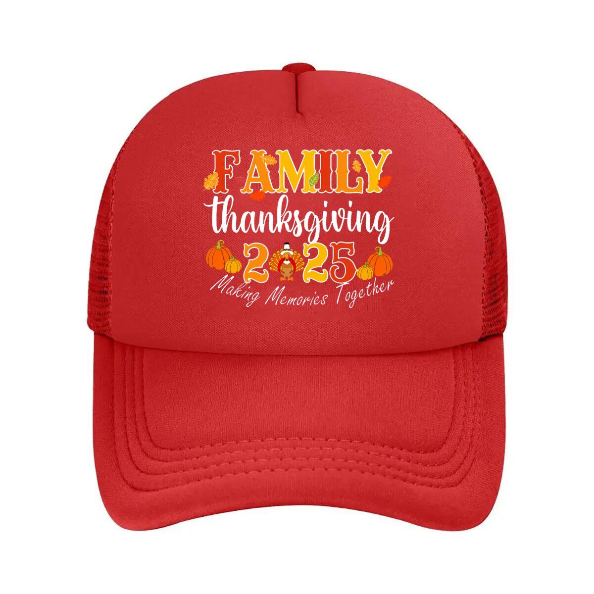 Family Thanksgiving Graphic Mesh Baseball Cap Hip Hop Adjustable