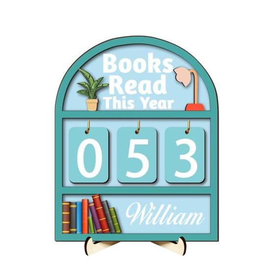 Book Read This Year Counter Sign Reading Tracker Plaque Bookshelf Decoration Handmade Wood Reading Challenge Tracker Book Lovers Gift