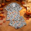 Conjunto de Pijama de Dos Piezas con Estampado de Halloween para Mujer