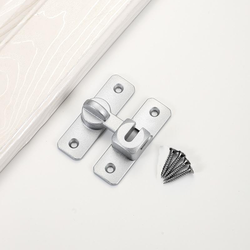 1pc Perforation-Free Door Buckle - Anti-Locking & Anti-Theft Heavy-Duty Aluminum Alloy & Stainless Steel Security Hardware, Sleek Metallic Finish