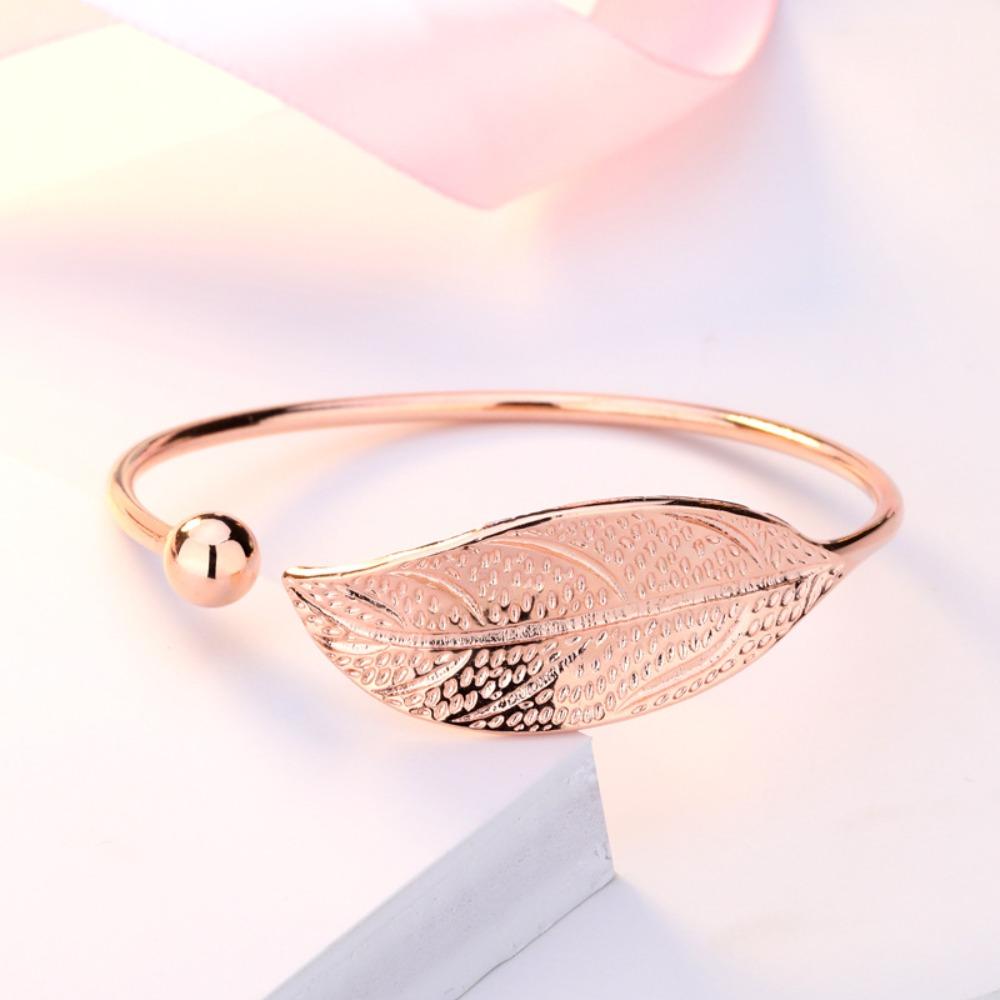 Elegant Leaf Bracelet Boho Chic Open Branch Bangle Handmade Fashion Jewelry for Women
