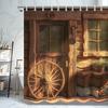 Rustic Wooden Pattern Shower Curtain - Artistic Design, Polyester, Ideal For Bathroom/Home, Perfect Housewarming Gift