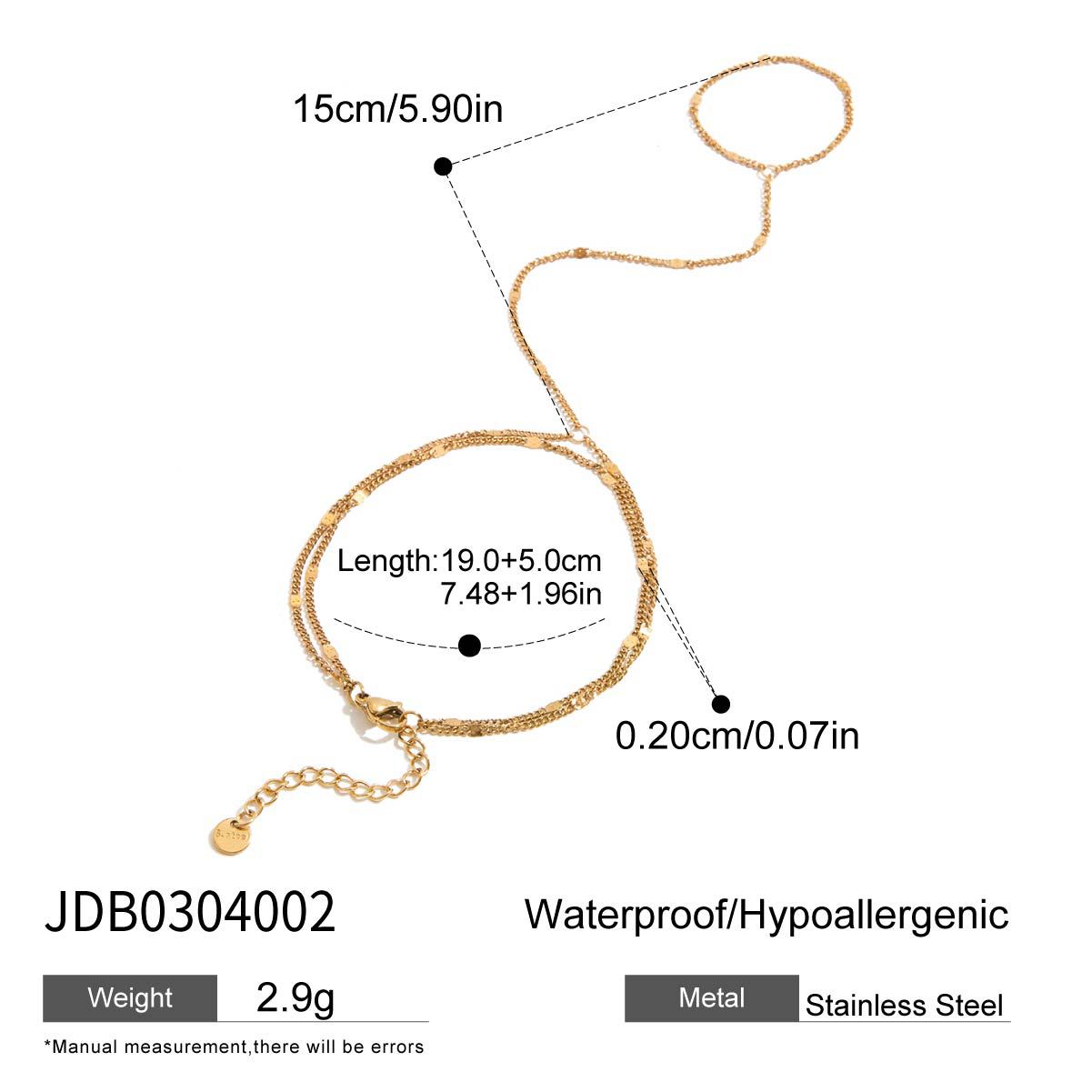 Quiet Luxury Titanium Steel Double Layer Connected Bracelet Minimalist Gold Tone Chain Jewelry