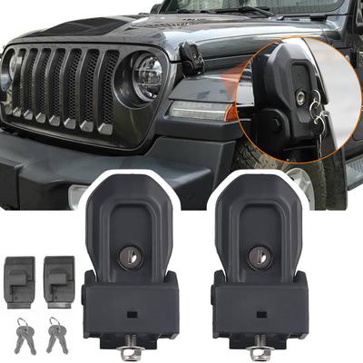 Car Engine Hood Latch Catch Bonnet Kit With Key Lock for Jeep Wrangler JL JLU Gladiator JT 4XE 2018-2023 Exterior Accessories
