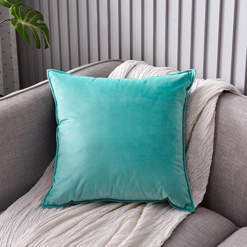 Einfarbiger Samt-Überwurfkissen- und Kissenbezug für Sofa, Bett, Auto oder Rückenlehne