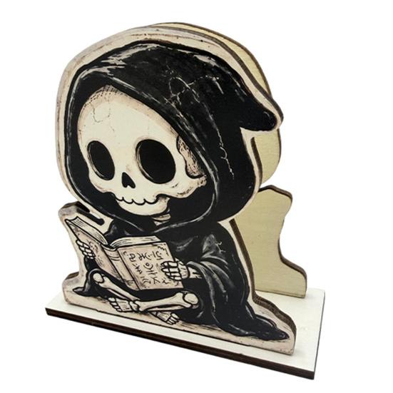Teak Wood Napkin Stand Halloween Wooden Holder for Table Decor, Decorative Organizer Dispenser, Rustic Tabletop Cartoon Freestanding Paper Towel