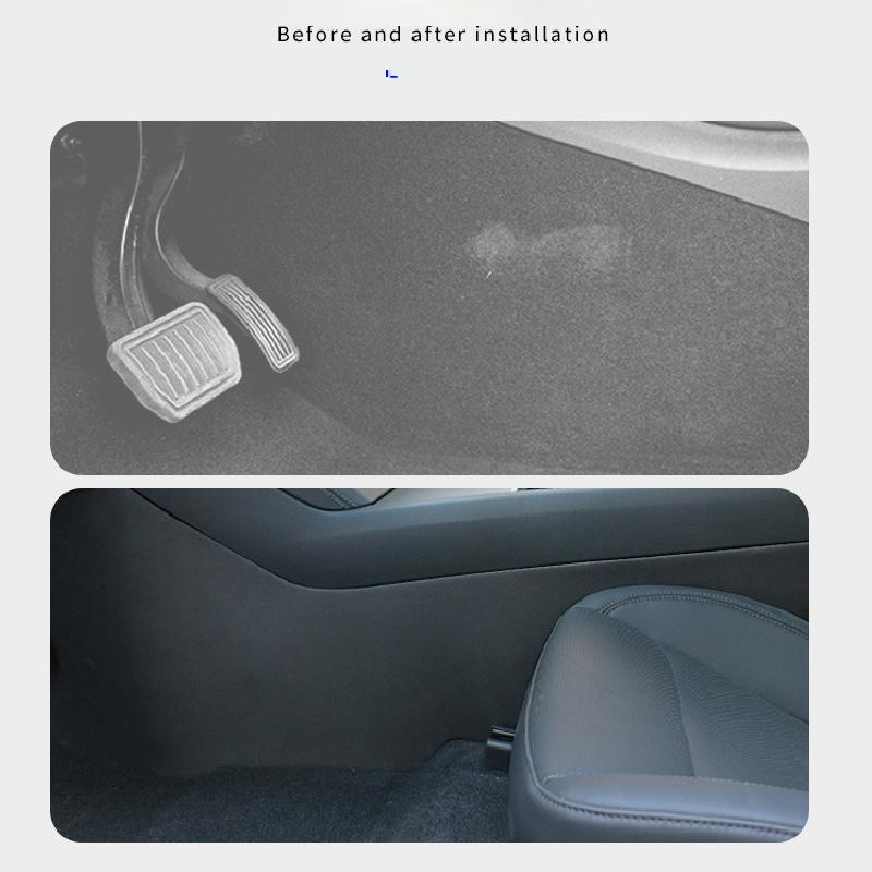 For Tesla Model 3 Highland 2024 2025 Center Console Side Anti-kick Mats TPE Scuff Wall Plate Protect Cover Guard Pad Accessories