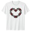 Roses Heart Floral Design Mens T-Shirt Womens Tee Graphic Unisex Top
