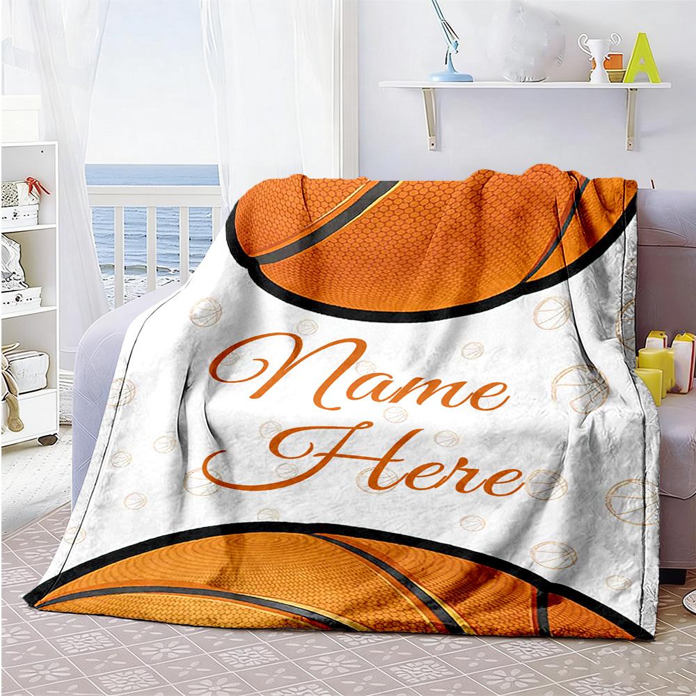 Basketball Style Personalized Text Blanket Lightweight Personalized Blanket Comfortable Great for Chair Office Office Chair Sofa