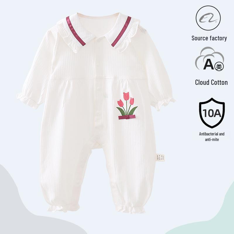 Unisex Baby Langarm Baumwoll-Strampler - Sommer Krabbel- & Hausanzug