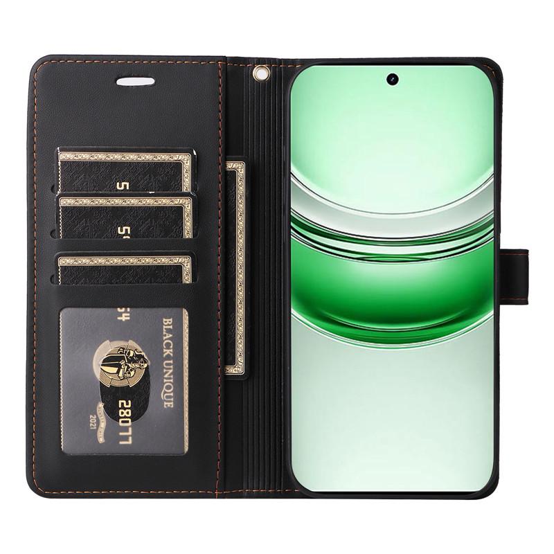 Klapphülle aus Leder für Realme C75 C71 C73 C65 C63 C75X P1 P2 Pro 5G Flip Cover Handyhüllen Business Außen Kartenfach