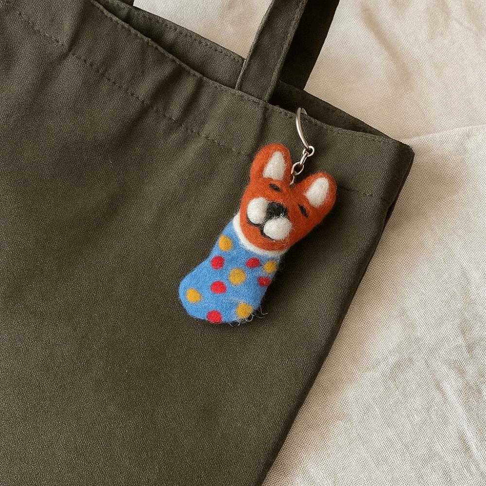 Dog Wool Felt Animal Pendant Bird Cartoon Keychain Cute Rabbit Keyring  Couple