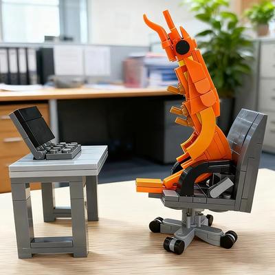 MOC Bouwsteen garnalenmodel figuren, puzzelmontage, jongens en meisjes willekeurig mixen, internetberoemdheid creatieve parodieën