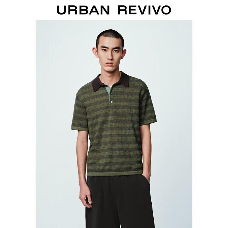 UR2026 Men's Summer Striped Half-Placket Knit Shirt