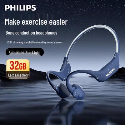 Bezdrátová sportovní sluchátka Philips s kostním vedením a 32GB pamětí