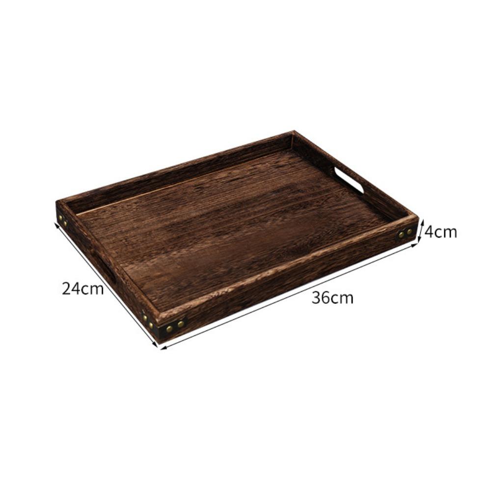 Decorate Tray Rectangular Wooden Tray Wooden Retro Style Wood Storage Tray Tea Tray Home Kitchen