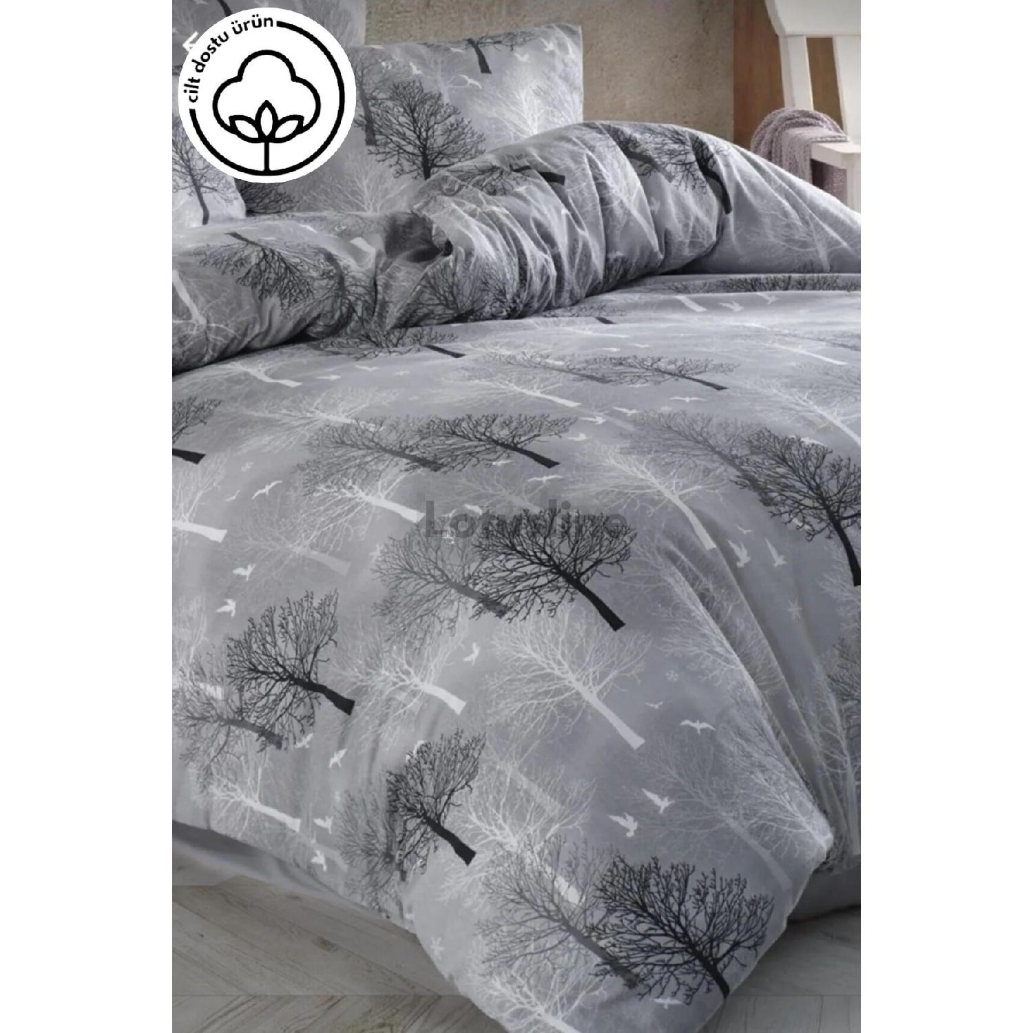 

Роскошный комплект пододеяльников из хлопка серого цвета с двойным деревом - Комплект белый