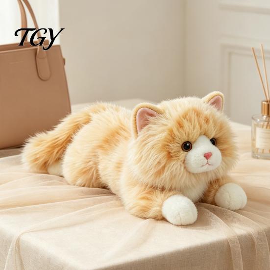Soft Touching Stuffed Kitten Lifelike Ragdoll Cat Plush Toy, Realistic Animal Pillow for Sleeping, Stress Relief Hugging 45cm Fluffy Pillow,