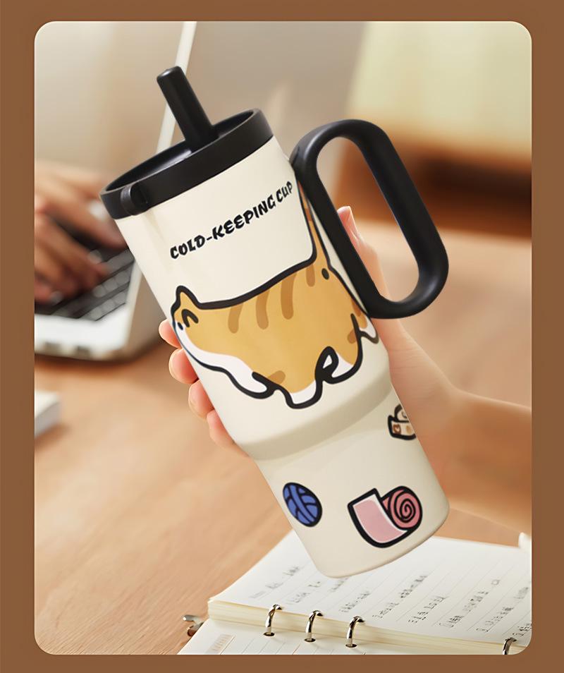 Giant Insulated 316 Stainless Steel Cup for Girls with Handle, High Appearance, Ice Buster, Car Portable.