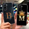 For Xiaomi Poco M7 4G Case Cover Transparent Aesthetic A-Z Letters Fashion Flowers Crown Soft Bumper Casing