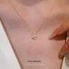 Cui Yan S925 Sterling Silver Korean Style Lucky Four-Leaf Clover Necklace for Women - Elegant Light Luxury Clavicle Chain.