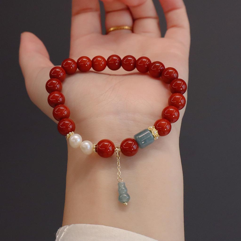 Natural Nanhong Agate Braceletfashion Women Daily Jewelry Gift