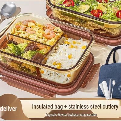 ZISIZ Microwaveable Glass Lunch Box Set
