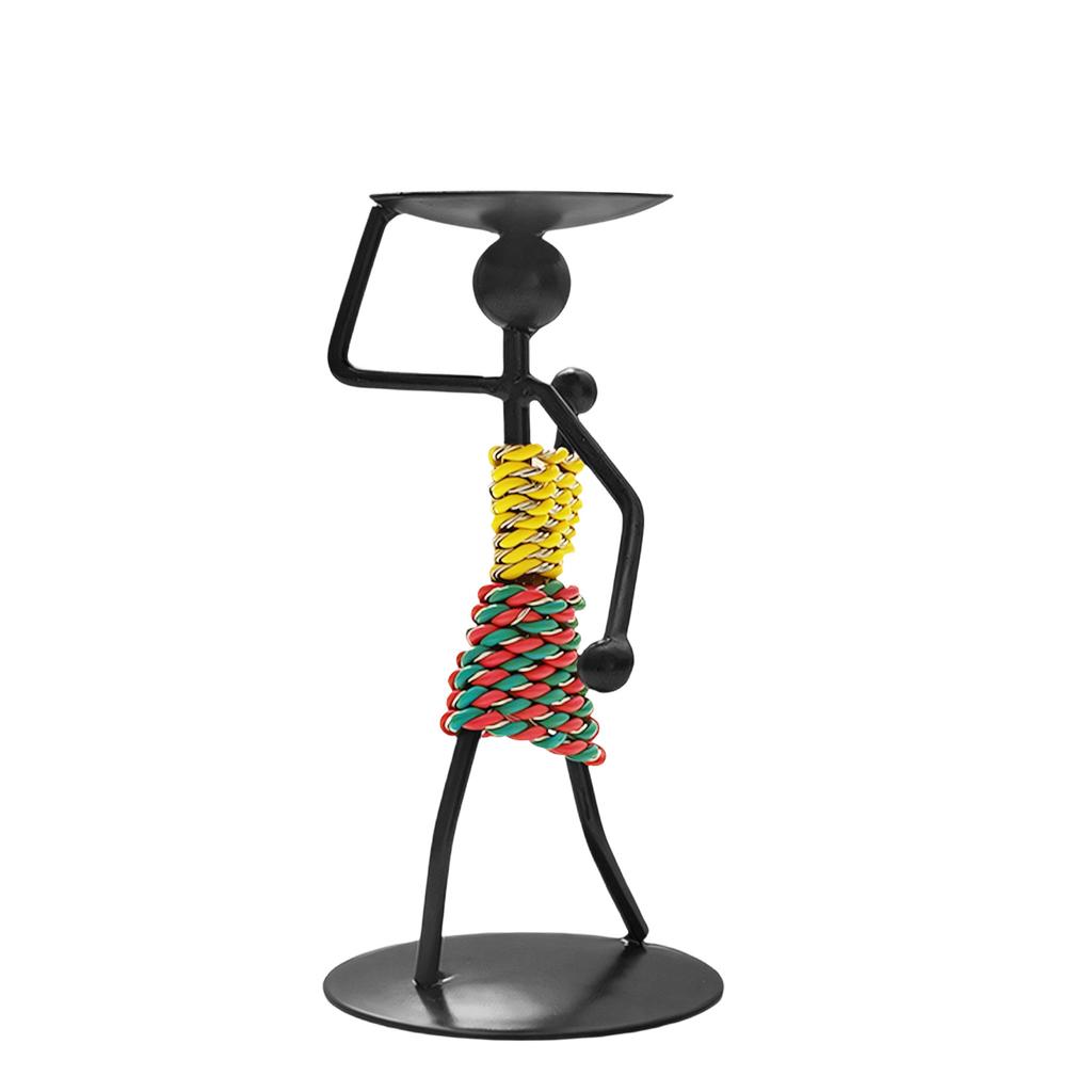 Creative African Tribal Lady Tealight Candle Holders Centerpieces Iron Candlestick Holders for Home Dinning Table Decors