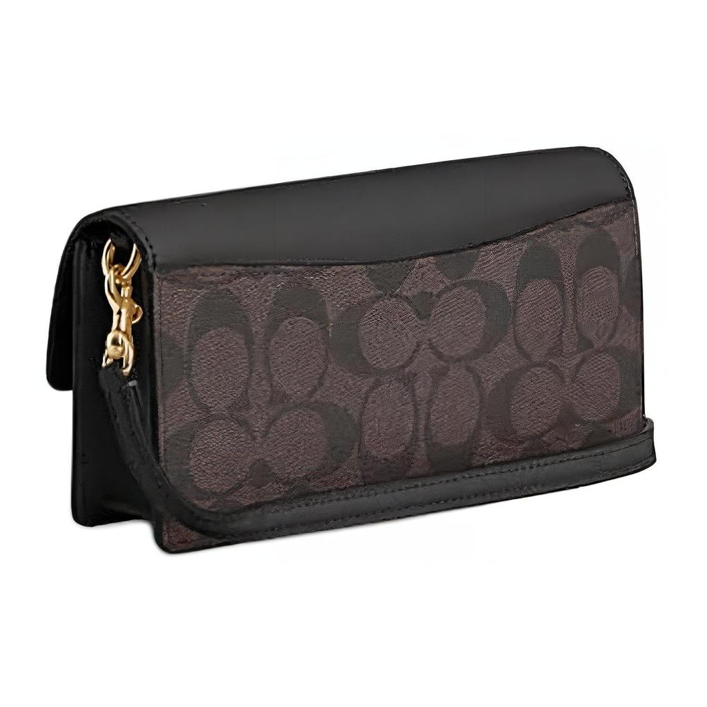 Coach Eliza 19 Classic Monogram Detachable Shoulder Strap Leather And PVC Small Crossbody Bag Women Crossbody Bag Brown Black CP044-IMAA8