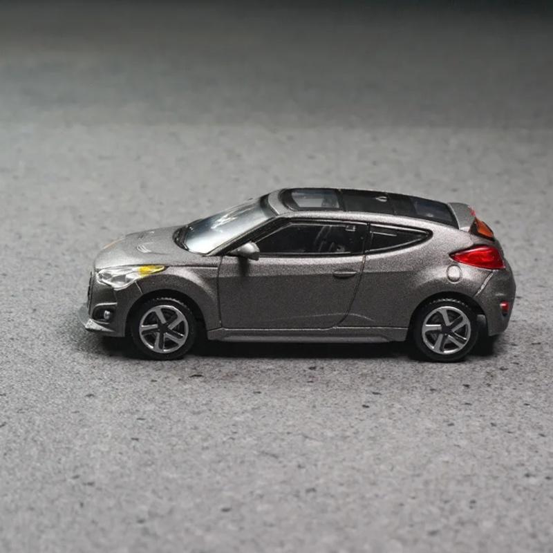Modellino Auto Scala 1/64 Hyundai Modern Veloster Turbo Lega Metallo Pressocolata Simulazione Collezione Ornamento Modello Auto Miniatura Giocattolo per Bambini Veicolo