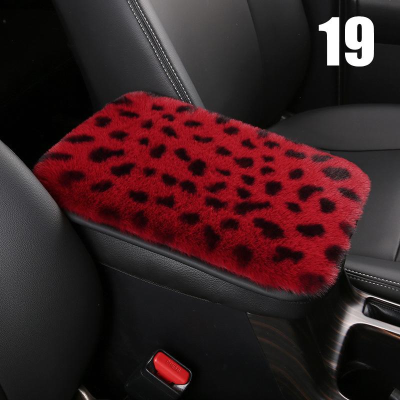 3 Stück/Set Winter Leopard Muster Plüsch Auto Lenkradbezug Schalthebelbezug Handbremsbezug Auto Schutzpolster Innenraum