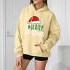 Women's Fashion Casual Long Sleeve Loose Christmas Print Hooded Sweatshirt