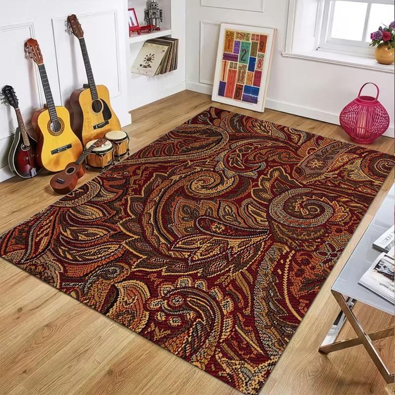 

Vintage Paisley Floral Print Area Rug Non Slip Durable Floor Mat for Living Room Bedroom Office Nursery Home Decor 40X60CM