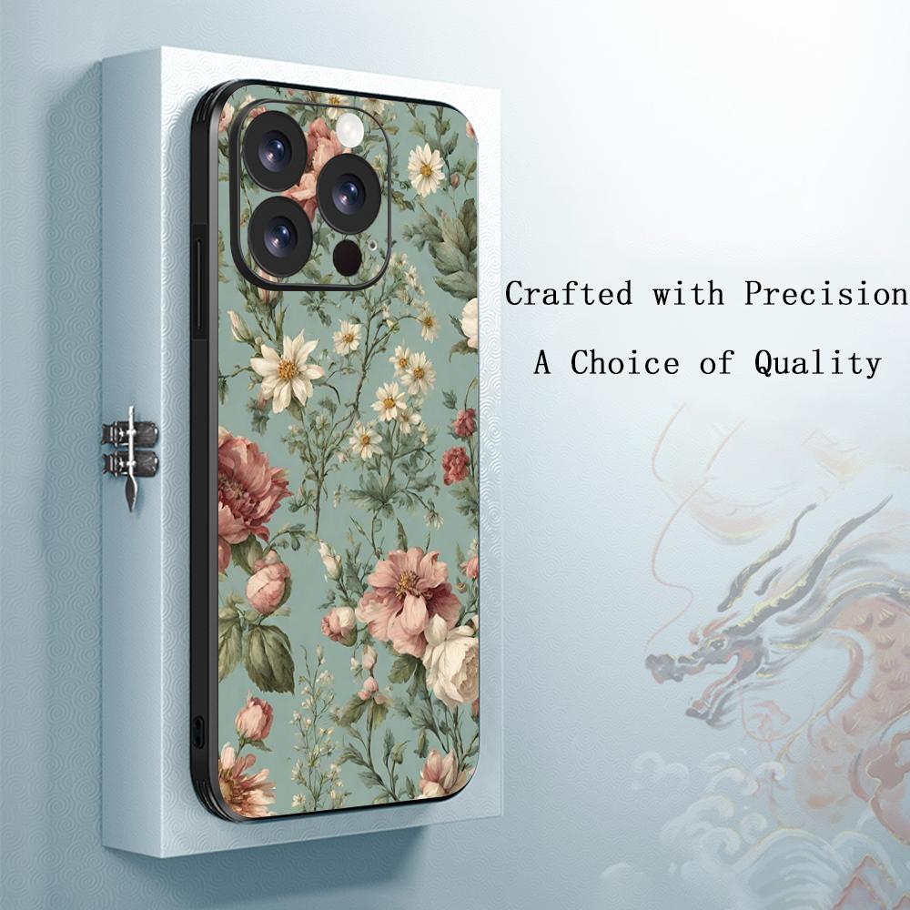 

Floral Fashion art painting design Phone Case For iPhone 16 15 14 13 12 11 Plus Mini Pro Max Limited Soft black Shockproof Cover iPhone 11