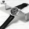 BENYAR 5171 New Fashion Men's Top Leather Quartz Watch Stainless Steel 30M Waterproof Luminous Reloj Hombre Watches for Man