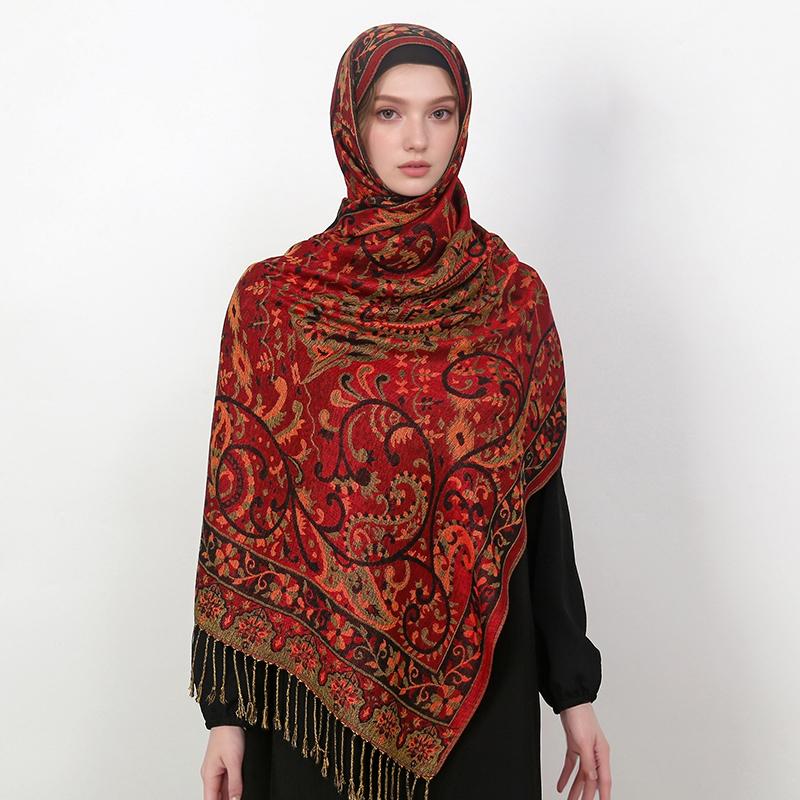 Pashmina Scarf Shawl Wrap Paisley Jacquard Stoles Vintage Cashew Scarves Printed Cotton Tippet Sunscreen Hijab