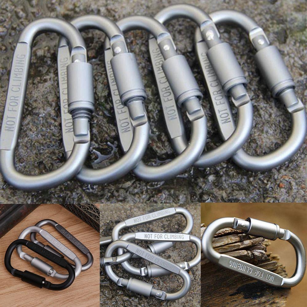 Aluminium Alloy Safety Keychain Buckles Climbing D Carabiner Spring Clips Camping Hiking Hooks