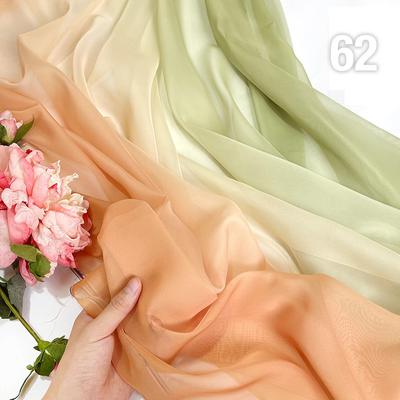 Tissu Chiffon Organza Tulle Couleur Dégradé Arc-en-ciel Fluide 1M Pour Robe de Mariée Hanfu Style Ancien DIY Costume de Danse