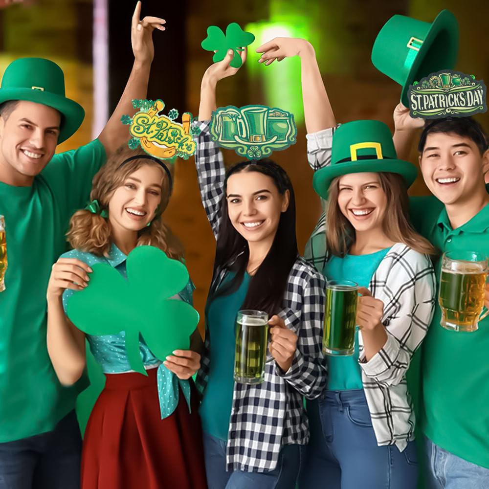 Whimsical St Patricks Day Headband Decor With Eyecatching Shamrock And Themes Beer