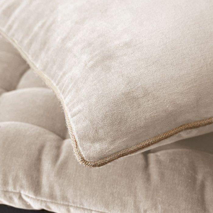 Removable Cushion Cover with Braid Finish 45 X 45 Cm "César" Cotton Velvet - César Pampa