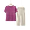 Women's Plus Size Summer Short Sleeve Two-Piece Set