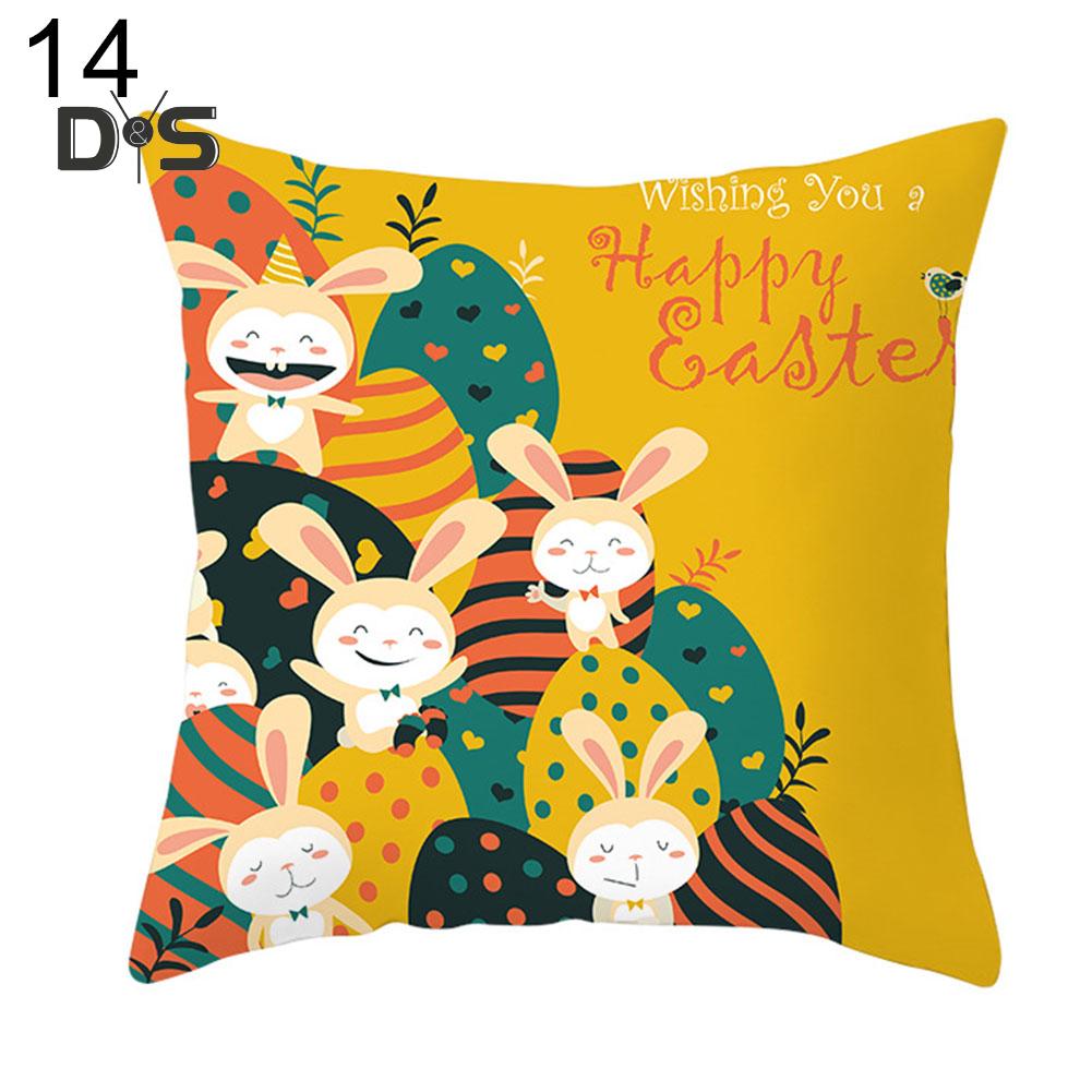 DYS Home Decor Easter Rabbit Bicyle Throw Pillow Cover  Cushion Home Sofa Car Decor