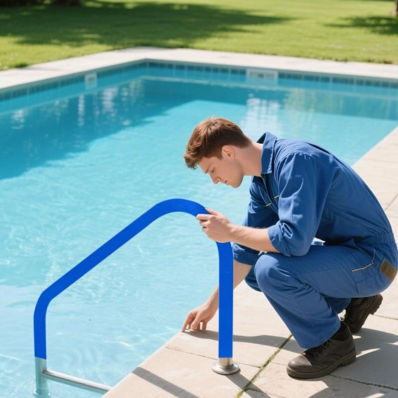 Swimming Pool Hand Hold Cover highlighting Adjustable Fastening System For tight And Easy Installation 48 foot Size