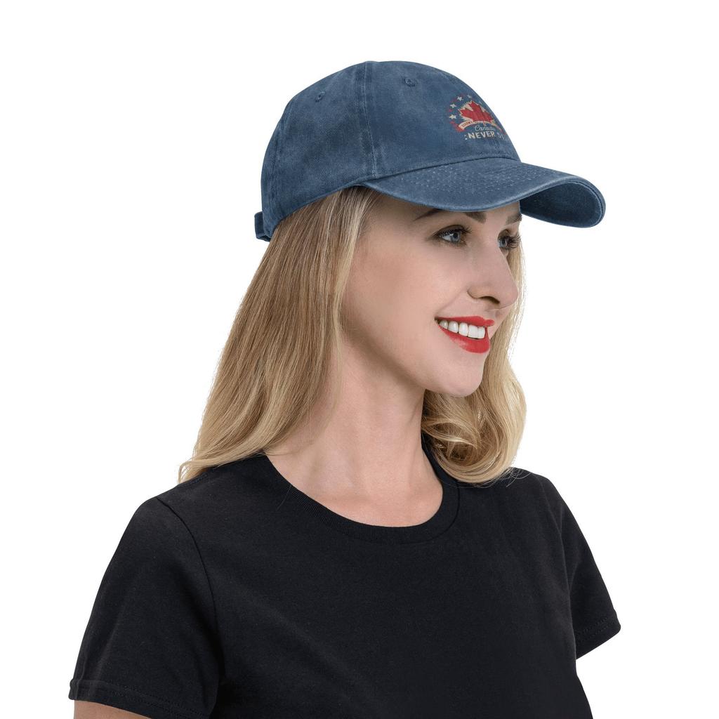 Elbows Up Canada Never 51st State Baseball Cap Casual Distressed Cotton  Cap Unisex Style Outdoor Activities Gift Caps