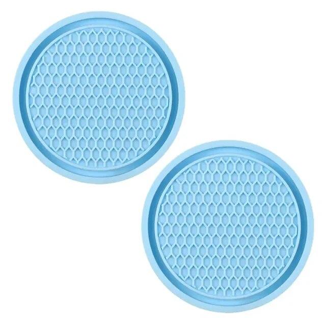 2Pcs Car Non-slip Water Cup Pad Diamond Rhinestone Decor For Car Bottle Holder Coaster Auto Interior Decoration Accessorie Tools