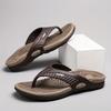 Men's Flip Flops Massage Sole Color Blocked Oversized Beach Slippers Outdoor Casual Clip On Lightweight Shoes