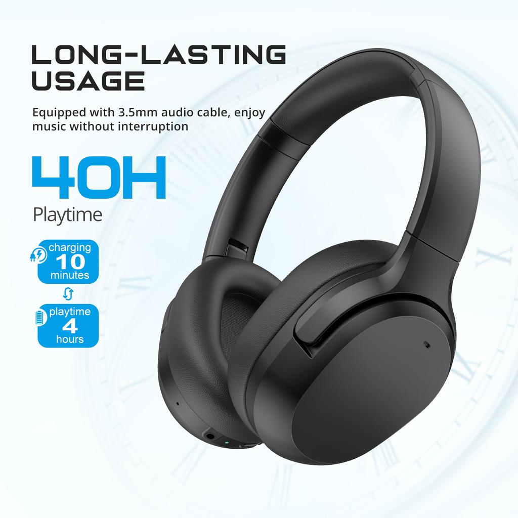 Over-Ear Wireless Headphones Hybrid ANC 65H Playtime Bass Boost IPX3 Waterproof LED Indicator Qualcomm QCC3084 Sports